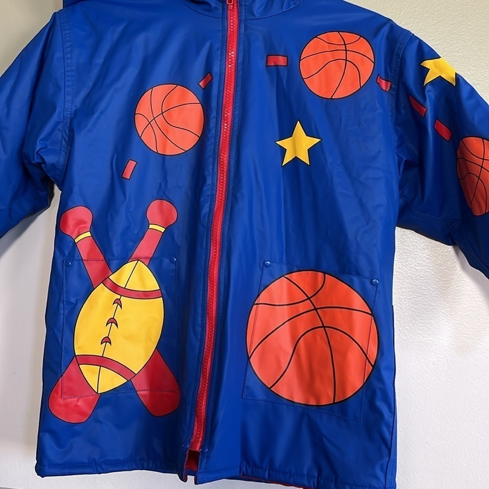 Driplets by Wippette Kids Boys Rain Jacket Size 5/6 - Picture 2 of 11
